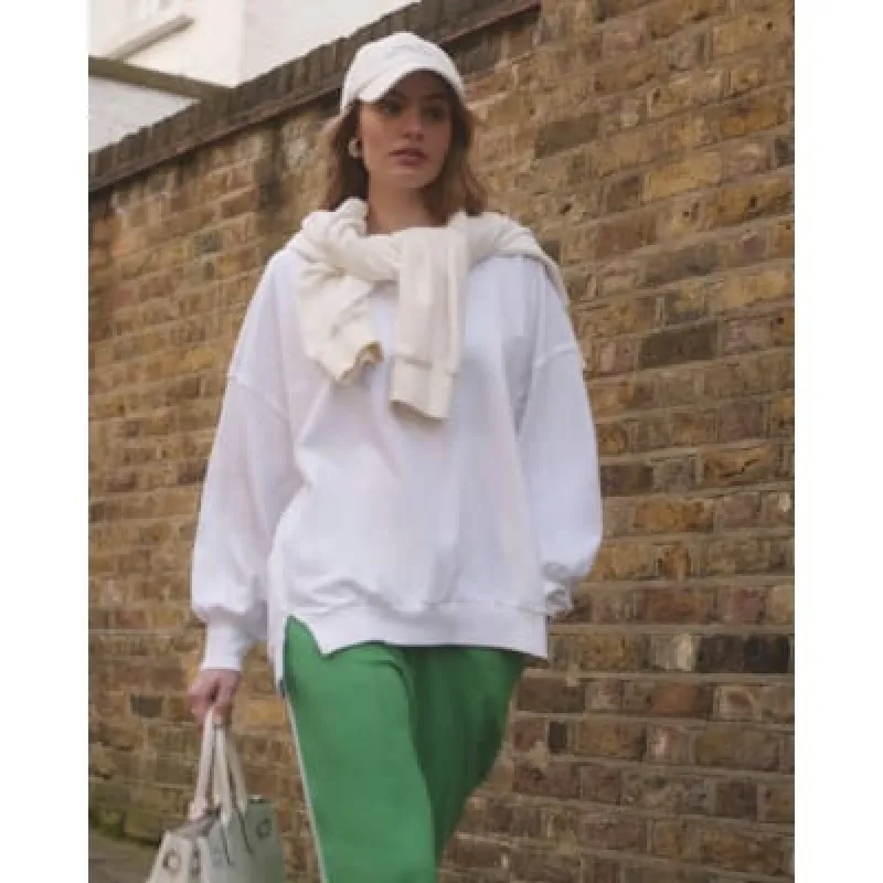 White Long Sleeve Seam Sweatshirt sold by River Island