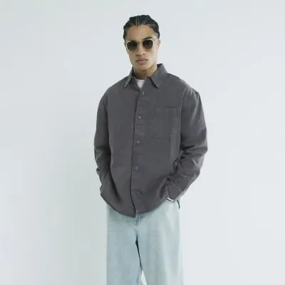 Blue Relaxed Fit Long Sleeve Shirt sold by River Island