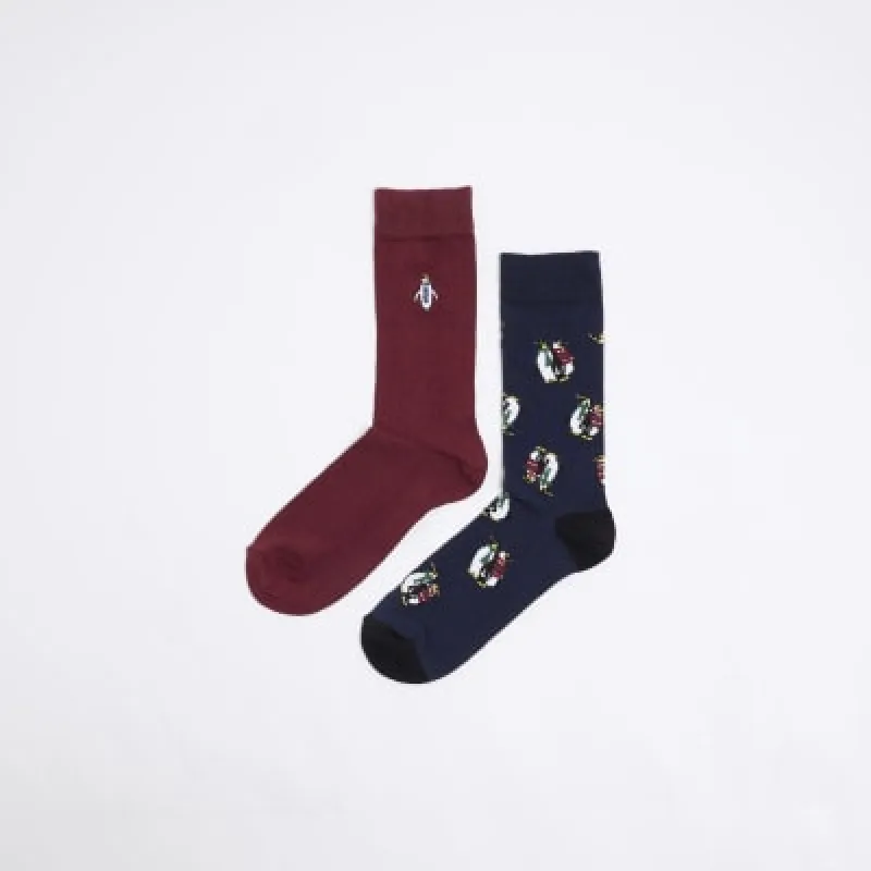 Navy Penguin Icons Socks Set sold by River Island
