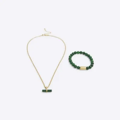 Green Necklace And Bracelet Set sold by River Island
