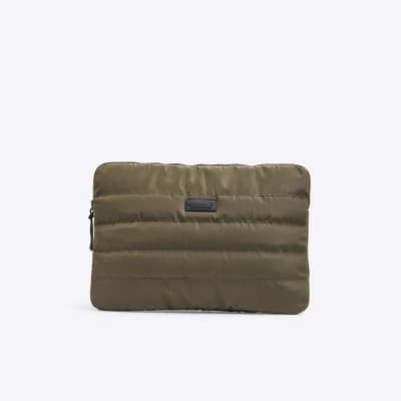 Khaki Quilted Luminis Laptop Case sold by River Island