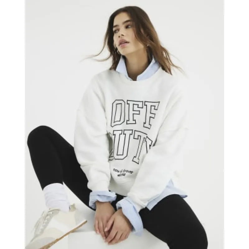 White Long Sleeve Off Duty Sweatshirt sold by River Island