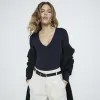 Black Long Sleeved V-Neck Bodysuit sold by River Island