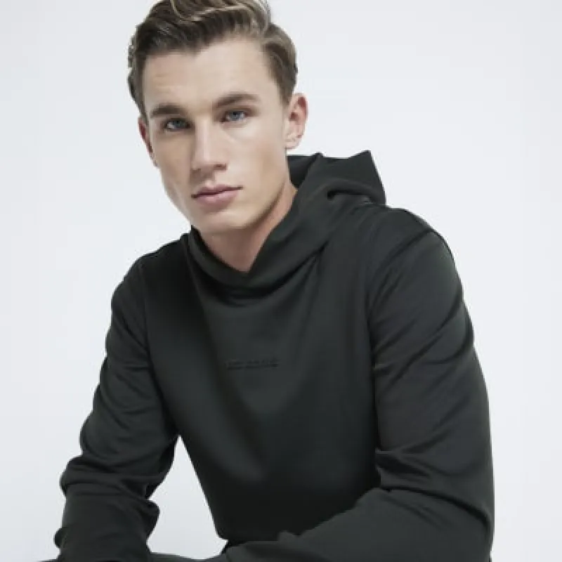 Khaki Slim Fit Embossed Les Amis Hoodie sold by River Island