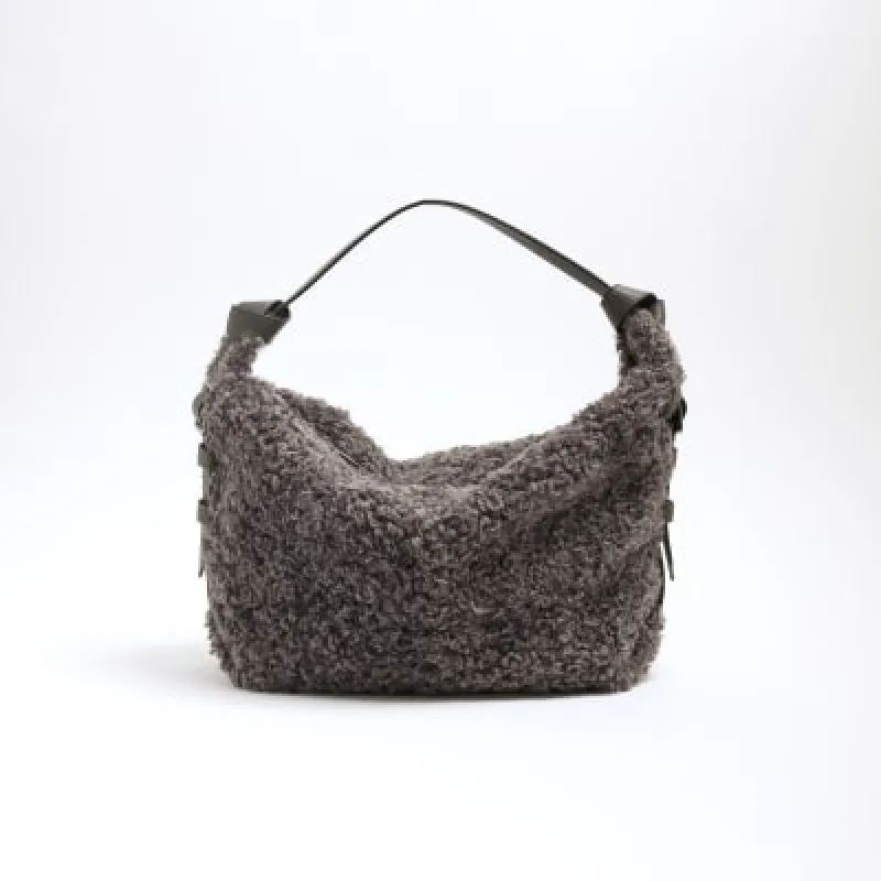 Grey Borg Buckle Shoulder Bag sold by River Island