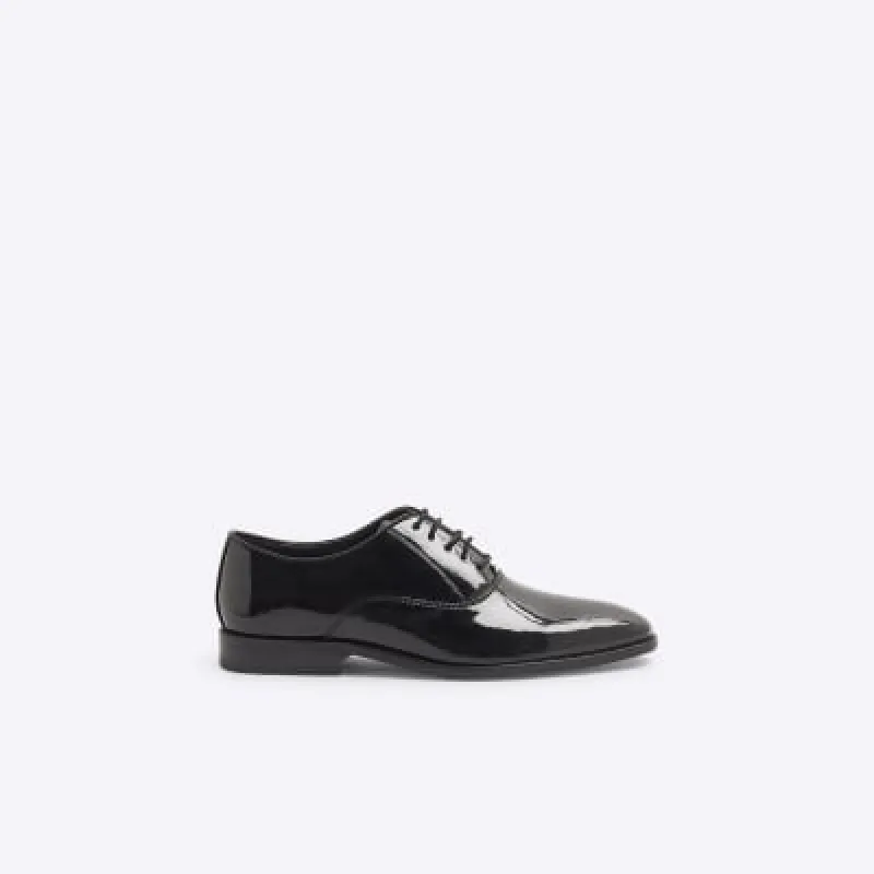 Black Patent Oxford Shoes sold by River Island