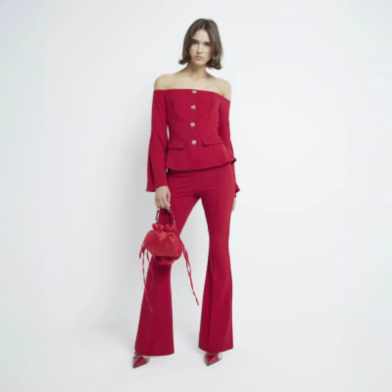 Red Bootcut Trousers sold by River Island