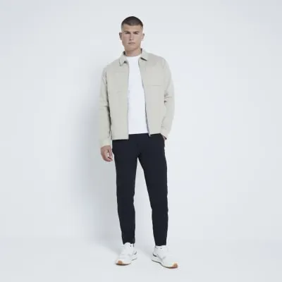Stone Light Long Sleeve Slim Jacquard Shacket sold by River Island