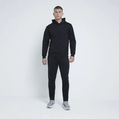 Black Slim Fit Embossed Les Amis Hoodie sold by River Island