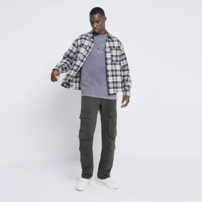 Green Denim Loose Fit Cargo Jeans sold by River Island