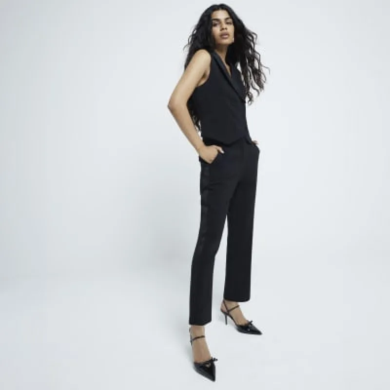 Petite Black Tailored Trousers sold by River Island