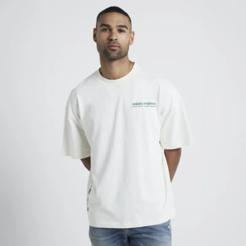 White Regular Fit Palaise Studios T-Shirt sold by River Island