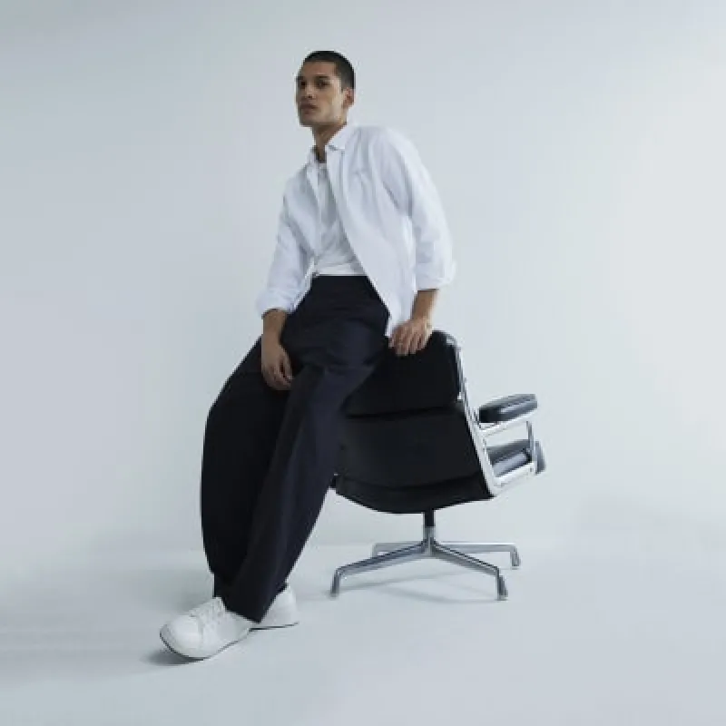 White Long Sleeve Embroidered Oxford Shirt sold by River Island