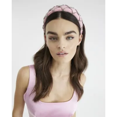 Pink embellished Headband sold by River Island