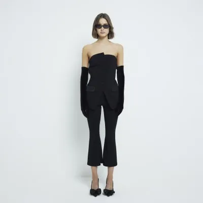 Black Tailored Bandeau Top sold by River Island