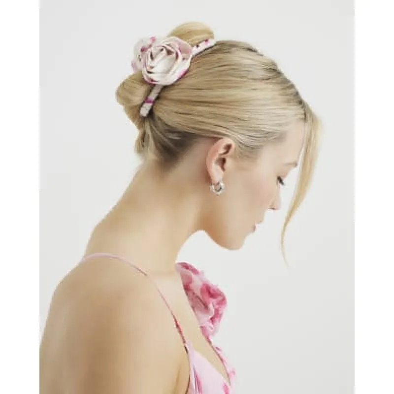 Pink Flower Claw Hair Clip sold by River Island