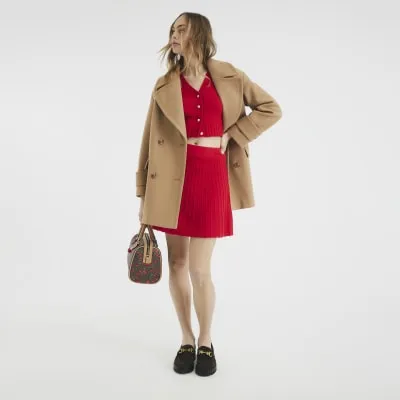 Red Cropped V Neck Cardi sold by River Island