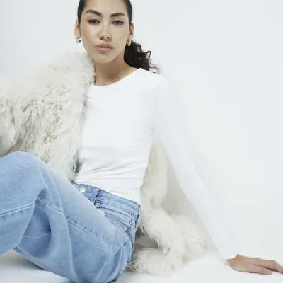 Cream Long Sleeved Top sold by River Island