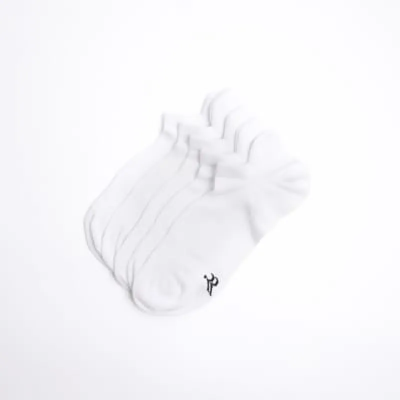 5 Pack white rib trainer socks sold by River Island