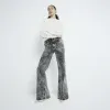 Brown Denim Wide Leg Jeans sold by River Island
