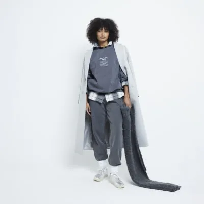 Grey Embroidery Joggers sold by River Island