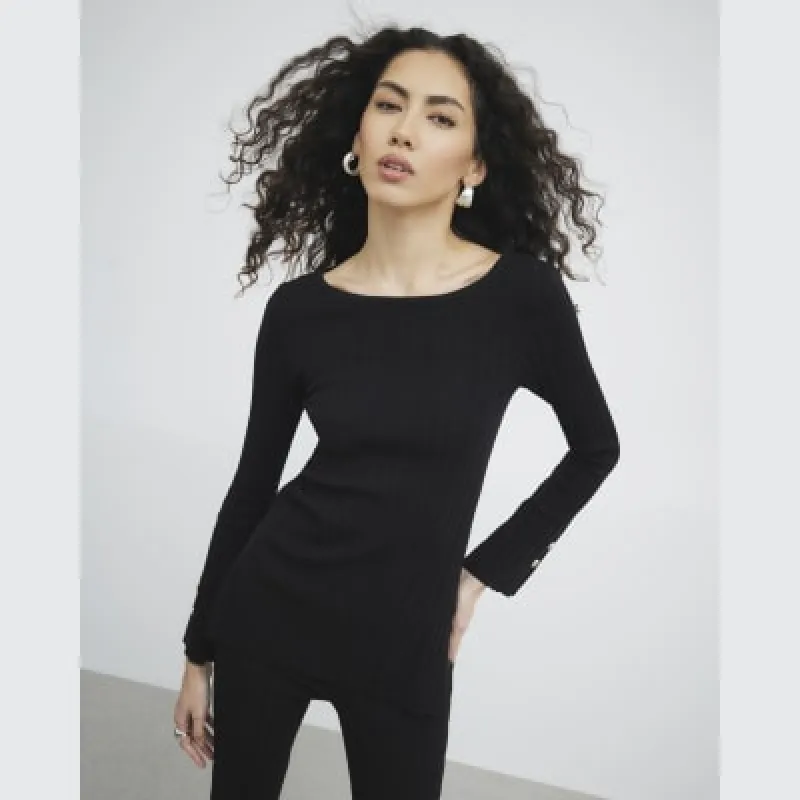 Black Flared Trousers sold by River Island