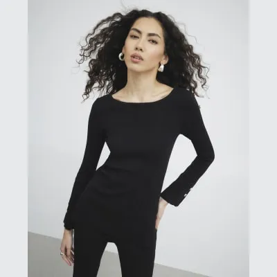 Black Flared Trouser sold by River Island