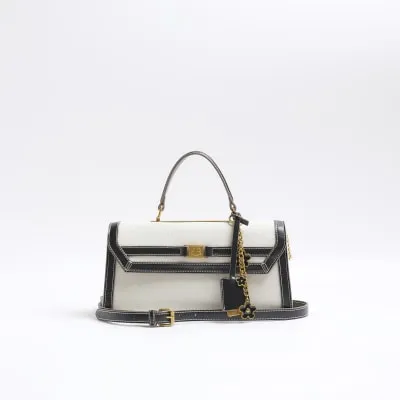 Beige Mini Canvas Tote Cross Body Bag sold by River Island