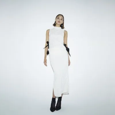 Petite White Sequin Tie Side Top sold by River Island