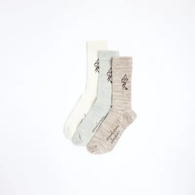 3 Pack Green japanese tube socks sold by River Island
