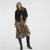 Beige Leopard A Line Skirt sold by River Island
