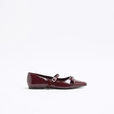 Red Patent Bow Mary Jane Shoes sold by River Island