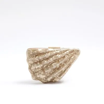 Brown Shell Clutch Bag sold by River Island