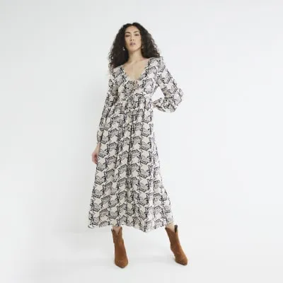 Black V Neck Floral Maxi Dress sold by River Island