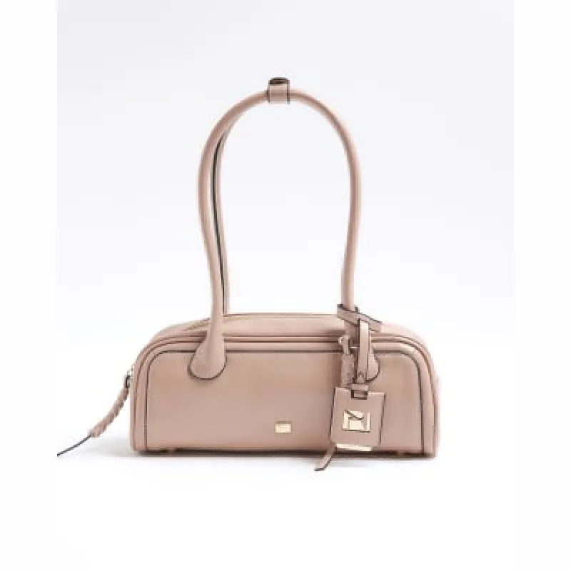 Pink Faux Leather Shoulder Bag sold by River Island