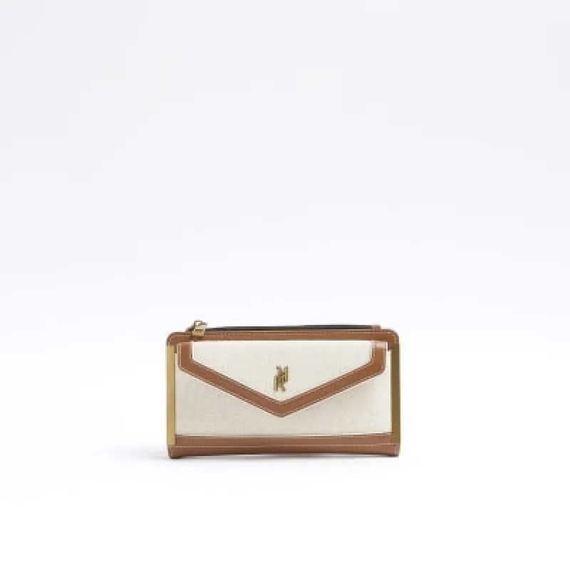 Beige Canvas Envelope Purse sold by River Island