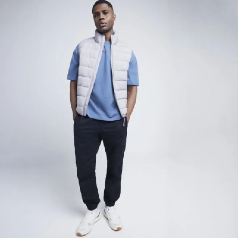 Grey Regular Fit Quilted Gilet sold by River Island