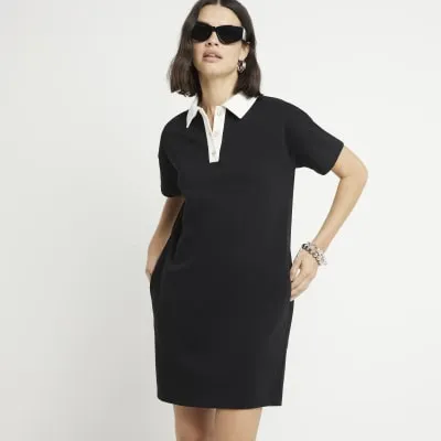 Black Polo T-Shirt Mini Dress sold by River Island