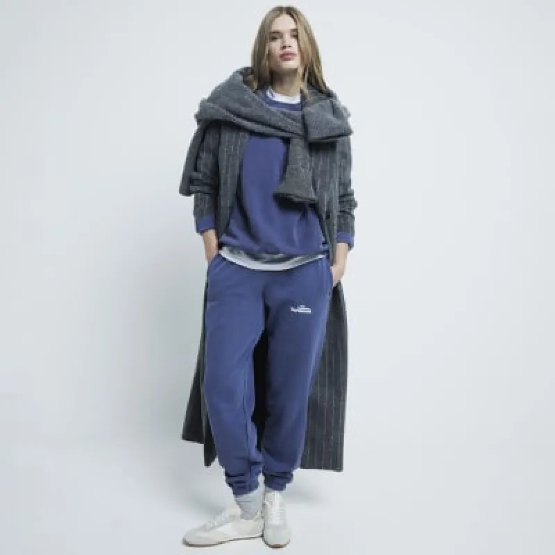Blue Vermont Print Joggers sold by River Island
