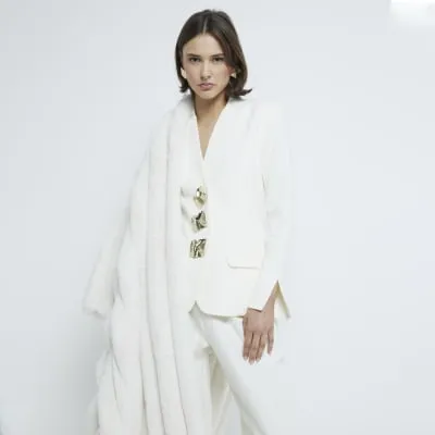 Cream Scuba Sculpted Jersey Jacket sold by River Island