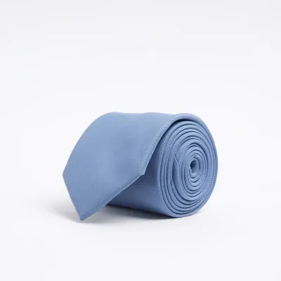 Blue twill tie sold by River Island