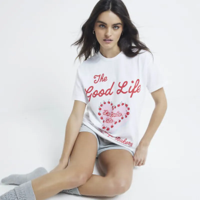 White The Good Life T-Shirt sold by River Island