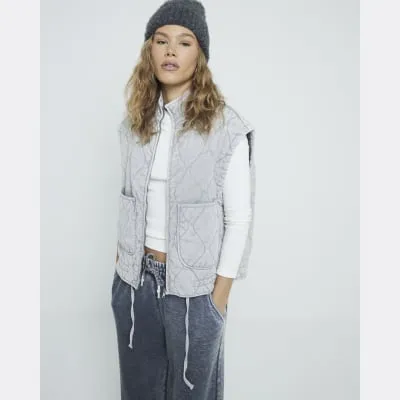 Grey Quilted Gilet sold by River Island
