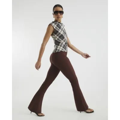 Brown Skinny Flared Trousers sold by River Island