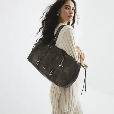 Brown Scrunch Duffle Bag sold by River Island