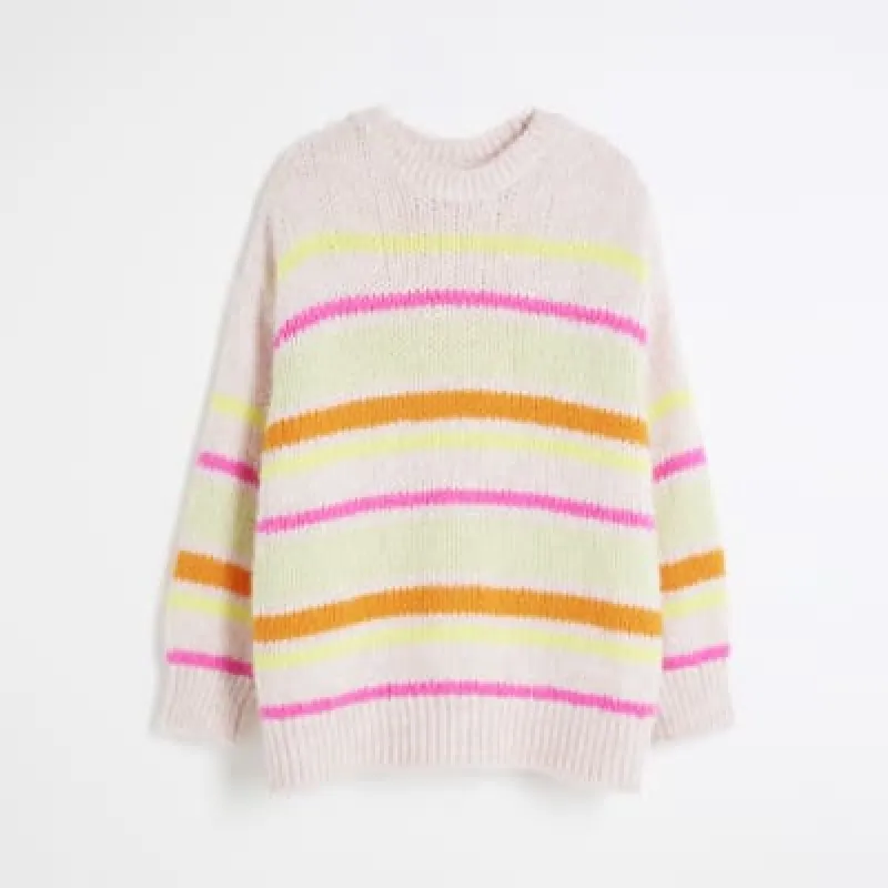 Plus Pink Bright Stripe Jumper sold by River Island