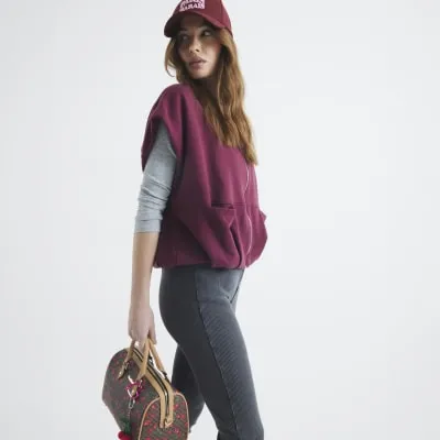 Red Sleeveless Bubble Hem Jacket sold by River Island