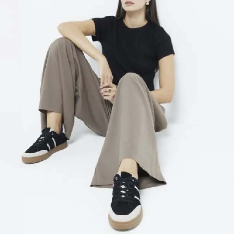 Black Lace Up Trainers sold by River Island