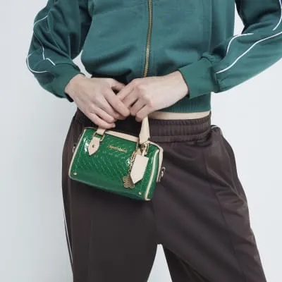 Green Mini Embossed Monogram Cross Body Bag sold by River Island