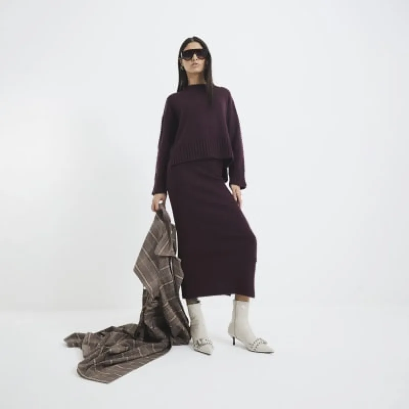 Burgundy Maxi Skirt sold by River Island